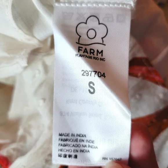 NWT FARM Rio Mixed White Layered Floral Midi Dress Size S - Picture 13 of 14